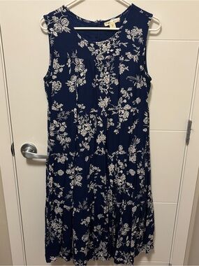 Studio West Navy Midi Dress with White Floral Print